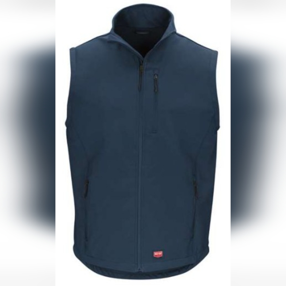 Men's Navy "Red Kap" Soft Shell Vest 4XL DWR Finsh Wind & Water Resistant Zip